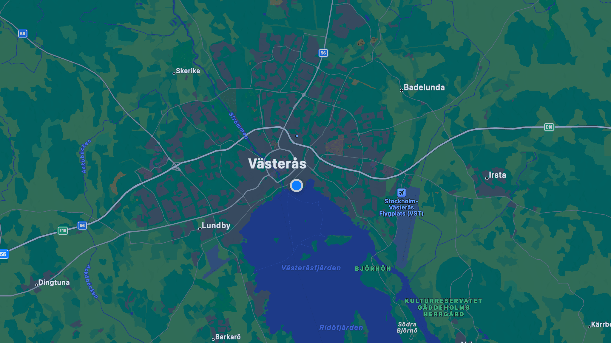 Map of the great Stockholm region