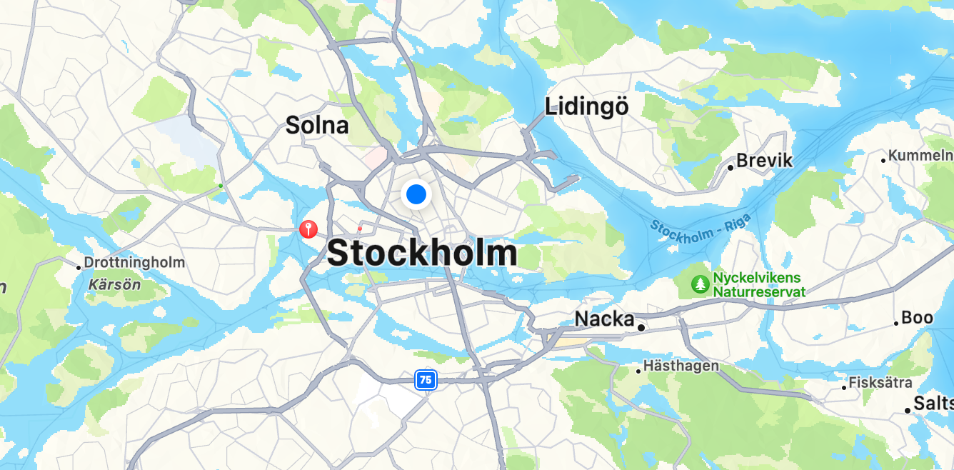 Map of the great Stockholm region